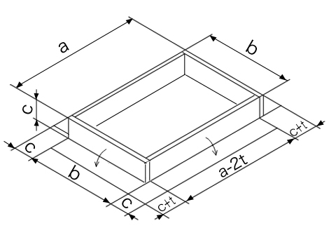 BOX形状（片引きの突き合わせ）