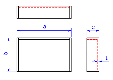BOX形状（片引きの突き合わせ）三角法