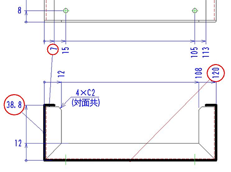 練習問題4 注1. の展開長計算