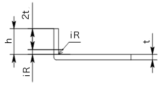 曲げフランジ長さh