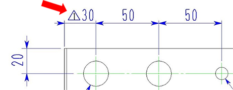 変更部位に△マークをつける