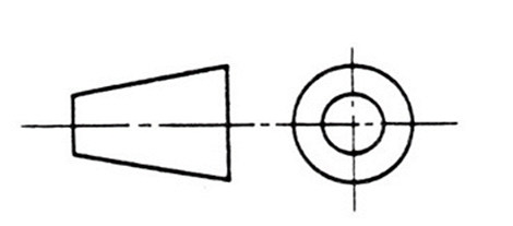 b) 第一角法の記号