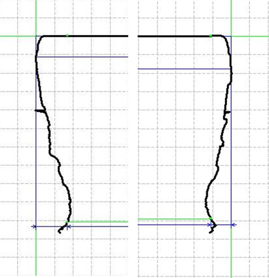 製品の上面と下面で寸法差が出ることがある