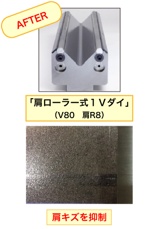 「肩ローラー式1Vダイ」